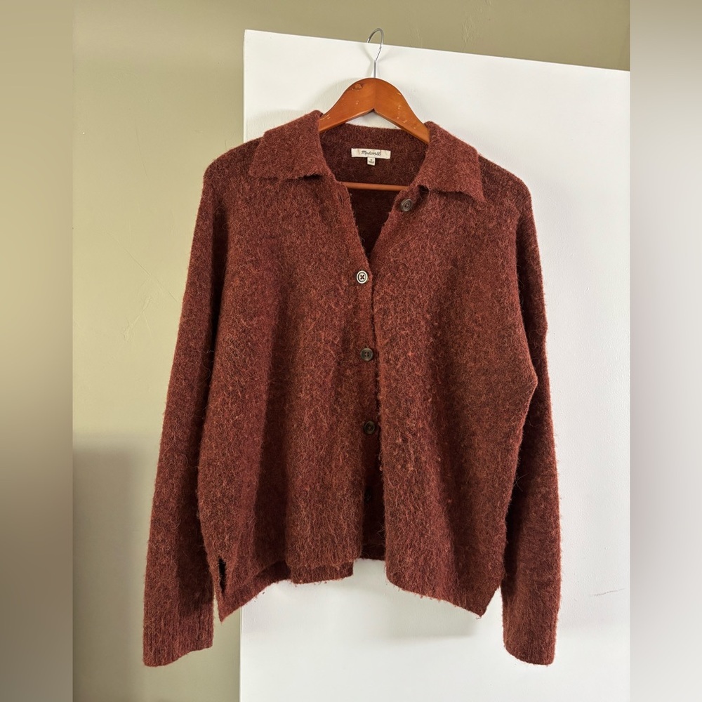 Madewell Button Up Collared Wool Blend Cardigan - image 1
